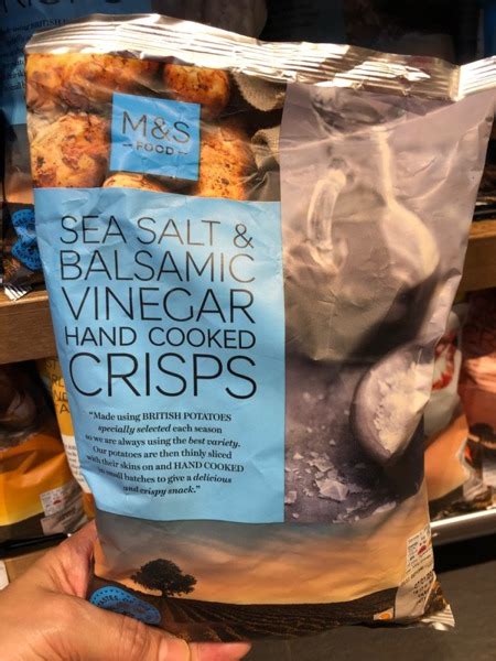 M S Sea Salt And Balsamic Vinegar Hand Cooked Crisps 1Source