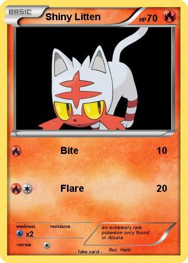 Pokémon Shiny Litten Bite My Pokemon Card