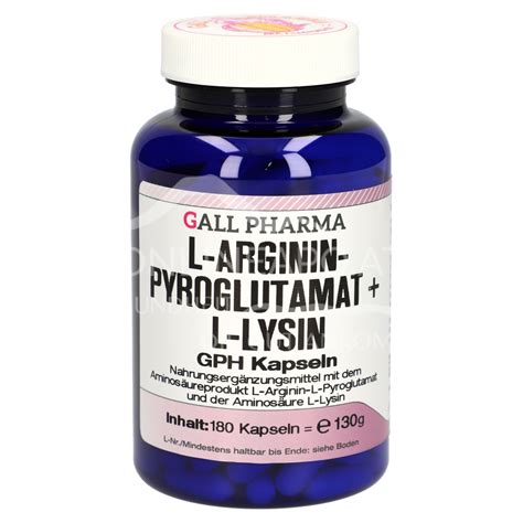 Gall Pharma L Argininpyroglutamat L Lysin Kapseln Schnell G Nstig