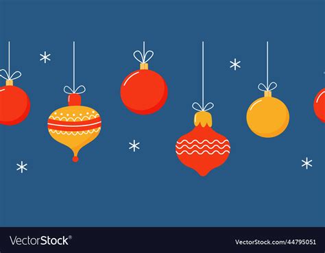 Seamless christmas border frame with hanging Vector Image