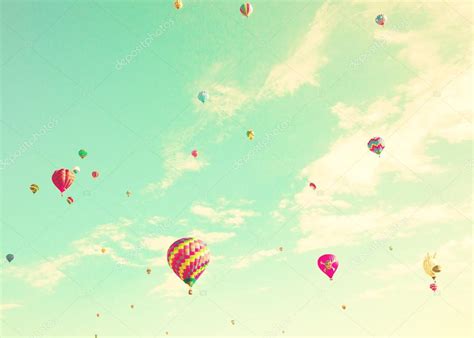 Vintage Colorful Hot Air Balloons Stock Photo By Andrekaphoto
