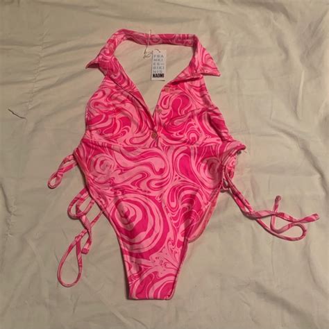 Frankie S Bikinis Swim Nwt Frankies Bikinis Osaka Satin Onepiece Hot Pink Size Medium Poshmark