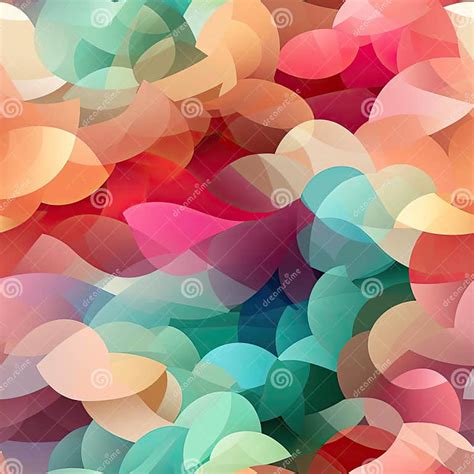 Abstract Collage Of Colorful Shapes With Translucent Overlapping Tiled