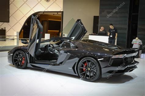 Black Lamborghini Aventador Roadster – Stock Editorial Photo © adempercem #76414195