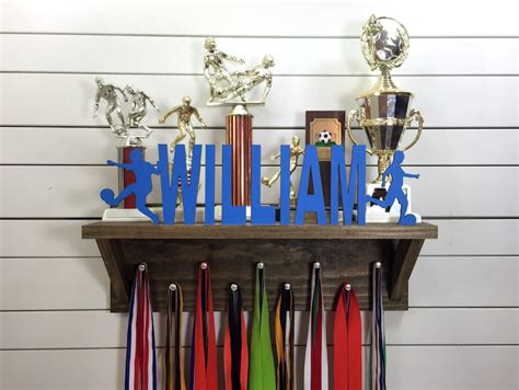 Personalized Trophy Shelf And Medal Holder Etsy