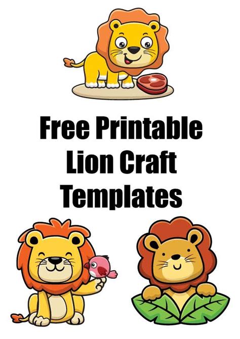 Free Printable Lion Craft Templates Esl Vault Off