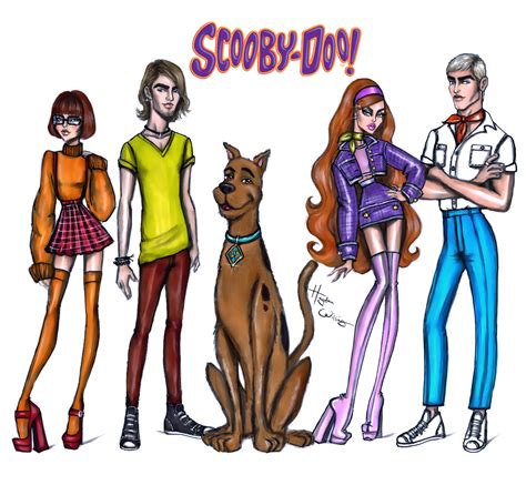 Velma Shaggy Scooby Daphne And Fred Scoobydoo By Hayden Williams