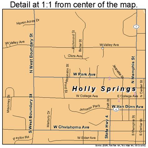 Holly Springs Mississippi Street Map 2833100