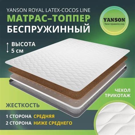 Матрас YANSON Royal Latex-Cocos Line/4х, Беспружинный, 200 - купить по ...