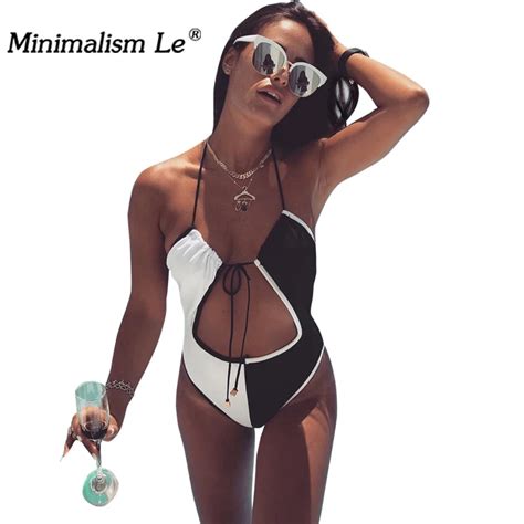 Minimalism Le 2018 One Piece Swimsuit New Style Bandage Bikinis