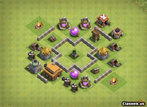 [Town Hall 4] TH4 War/Trophy base #154 [With Link] [9-2022] - War Base ...