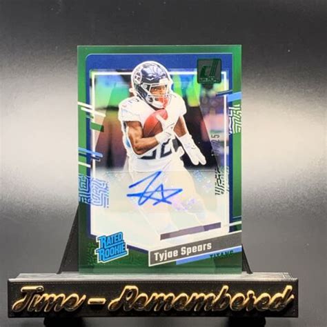 Panini Clearly Donruss Tyjae Spears Rated Rookie Green Auto