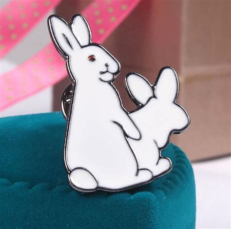 Humping Bunnies Horny Rabbits Cute Enamel Pin Etsy