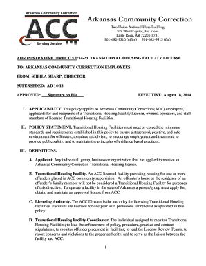 Fillable Online Dcc Arkansas Administrative Directive Procedures