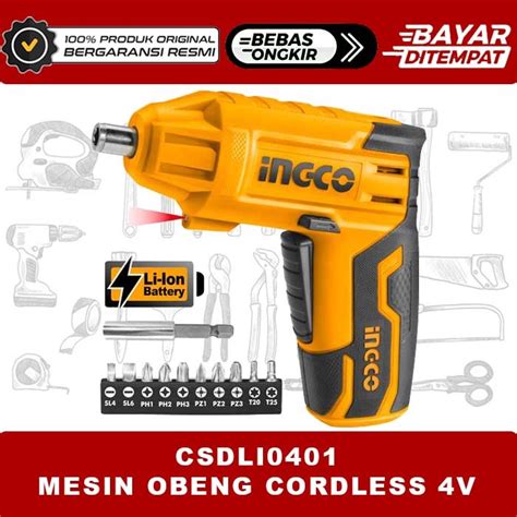 Jual MESIN BOR OBENG PEMBUKA PASANG BAUT BATERAI CORDLESS 4V 1 4