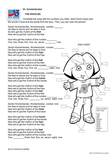 The Wiggles Dr Knickerbocker Song English Esl Worksheets Pdf And Doc