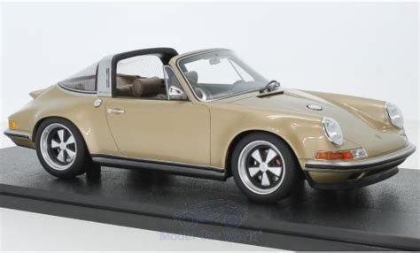 Miniature Porsche 911 1 18 Cult Scale Models Targa Metallic Gold Singer