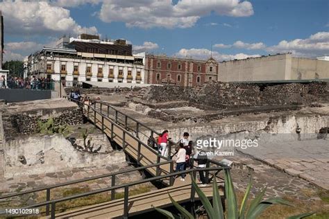 The ruins of Aztec 'Great Temple' Teocalli of Tenochtitlán on January ...