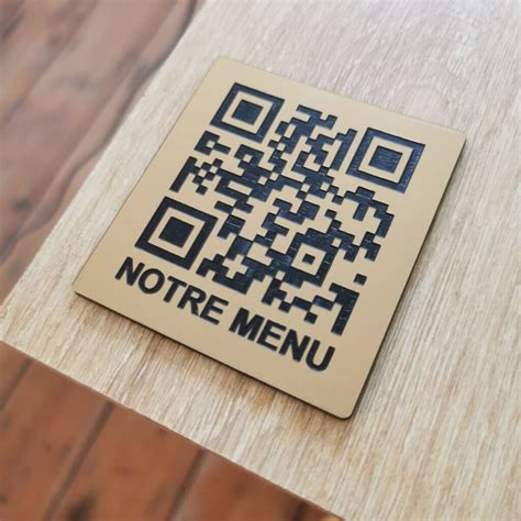 Plaque Qr Code Grav Avec Texte Personnalis X Mm Plastique