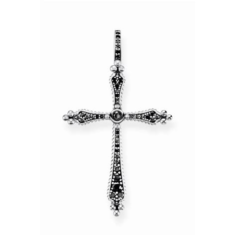 Thomas Sabo Sterling Silver Glam Soul Anh Nger Royalty Kreuz Schwarze