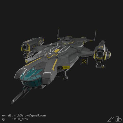 Artstation Sci Fi Space Ship 3d Game Asset