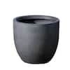 Luxenhome In H Round Tapered Dark Gray Mgo Composite Planter Pot