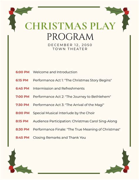 Free Christmas Program Templates Editable And Printable