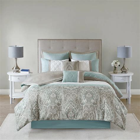 New ~ Cozy Chic Tropical Beach Ocean Teal Aqua Blue Green Grey Comforter Set Ebay