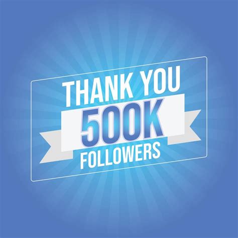 Thank You Template For Social Media 500k Followers Subscribers Like