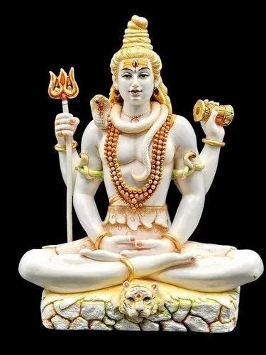 Plain Hindu White Marble Shiva Statue For Temple Size At Rs