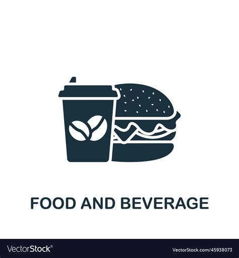 Food and beverage icon monochrome simple sign Vector Image