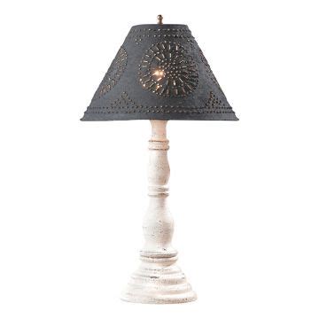 Irvins Tinware Davenport Lamp In Americana Black With Textured Black