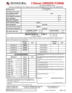 Fillable Online Dcs Mm Order Form Xlsx Fax Email Print Pdffiller