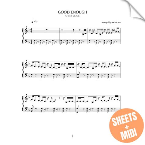 Good Enough Sheet Music And Midi Sachin Sen