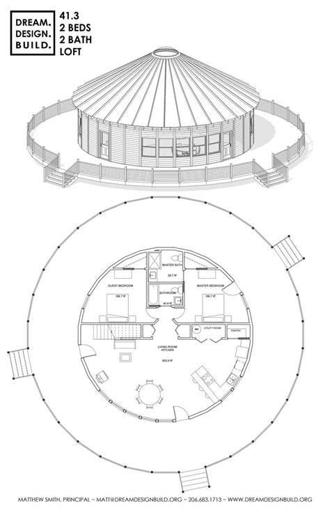 an architectural drawing shows the inside and outside of a circular ...