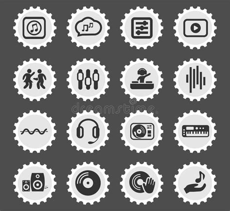 Electro music icon set stock vector. Illustration of waves - 128457322