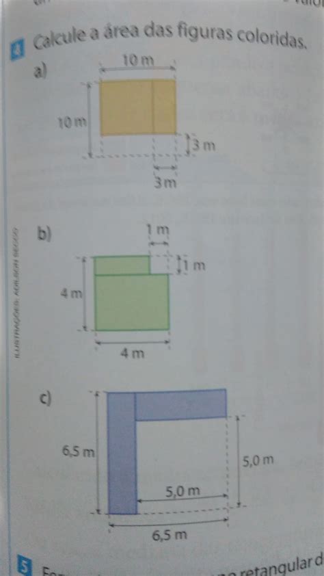 Calcule A área Das Figuras Coloridas