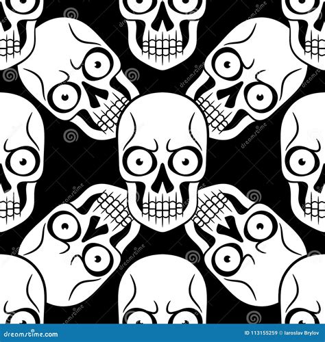 Tattoo Skull Seamless Pattern Stock Vector - Illustration of gothic ...