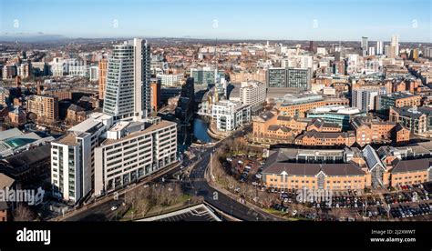 Leeds Uk January 17 2022 An Aerial View Of Leeds City Centre