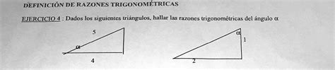 Solved Hallar Las Razones Trigonométricas Del ángulo A Ayudaa Xfavor