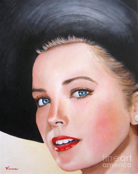 Grace Kelly In A Black Hat Painting By Venus