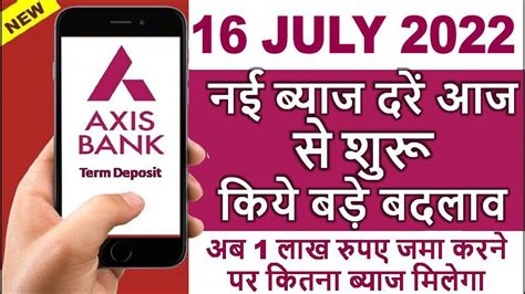 Axis Bank New Interest Rates Term Deposit Recurring Deposit Monthly