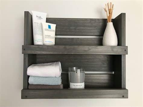 Bathroom Rustic Shelf Bathroom Storage Wall Mounted Shelves Etsy