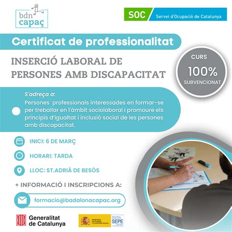 Certificat de Professionalitat Inserció Laboral de Persones amb