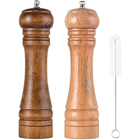 Salt Pepper Mill Sets And Grinders Oak Wooden Mills Shakers With