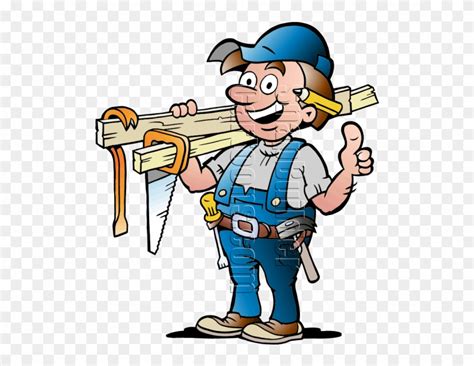 Handyman With Carpentry Tools Cartoon Picture Of A Carpenter Clipart