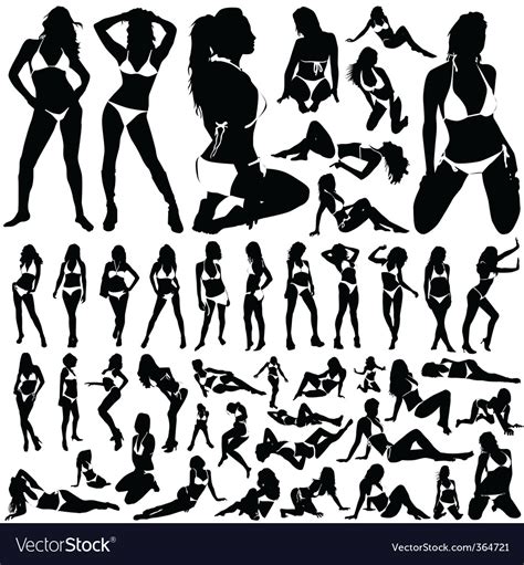 Collection Of Women In Bikini Royalty Free Vector Image