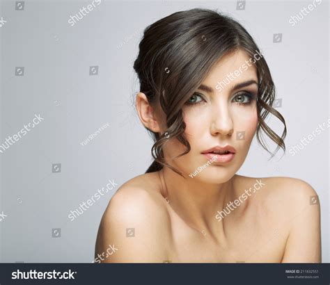 Beautiful Woman Portrait Nude Shoulders Female Stock Photo 211832551