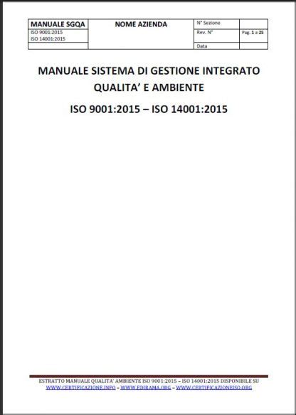 Kit Documentazione Sistema Gestione Integrato Iso Iso