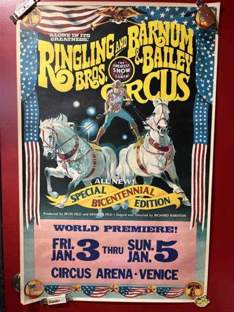 Ringling Bros Barnum And Bailey Original 1975 Bicentennial Circus